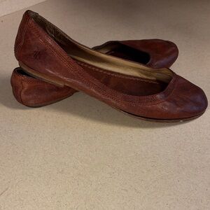Frye Carson Ballet Flats Antiqued Leather
